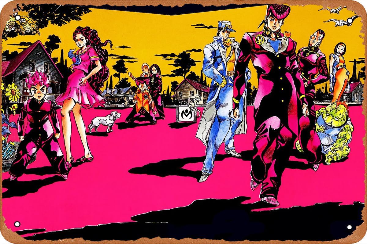 Anime Poster Print - JoJos Bizarre Anime Poster,Vintage Tin Sign,Metal